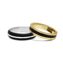 Wedding Rings with Inlay Wood
