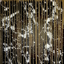 61 x 61cm Golddrips3 2015