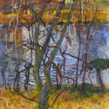 49. Autumn River, acrylic on paper, 55.5 x 56 cm copy