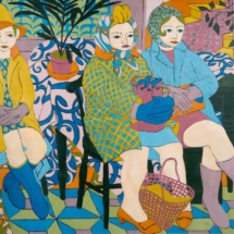 _Plants, Patterns and People_, Oil on Board, 86 x 122 cm, © Norman Gilbert 1965