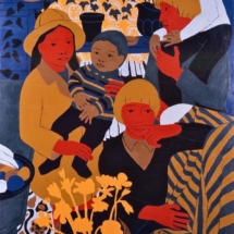 _The Artists Family with Mark_, Oil on Board, 122 x 81 cm, © Norman Gilbert 1970