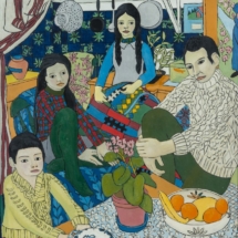 _The Avellas_, Oil on Board, 122 x 86 cm, © Norman Gilbert 1966