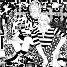 _The Old Couch B_W_, Indian Ink on Paper, 91 x 89 cm, © Norman Gilbert 1988