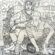 _The Old Couch_, Charcoal on Paper, 91 x 89 cm, © Norman Gilbert 1988