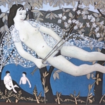 _Under the Trees,_ Oil on Board, 81 x 122 cm, © Norman Gilbert 1965