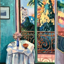 Lachlan Goudie, Rue de France, oil on board, 102x76cm