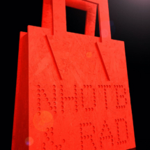 red handbag with spotlight