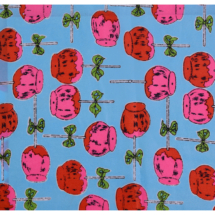 Textile of Candy Apples, silk by Stehli Silks © 2022 The Andy Warhol Foundation for the Visual Arts, Inc. Licensed by DACS, London