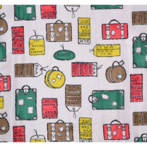 Textile of luggage tags and suitcases by Cohama. Blouse, 19581959 2022 The Andy Warhol Foundation for the Visual Arts, Inc. Licensed by DACS, London