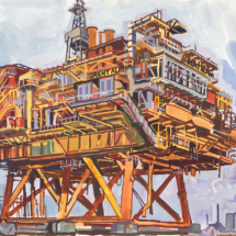 City of Rust, gouache on paper, 51 x 68 cm