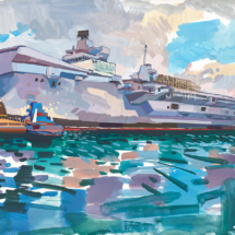 Flagship, gouache on paper, 68 x 52 cm