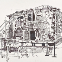 Space Engineering, ink on paper, 51 x 68 cm