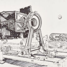 Telecommunication Satellite, ink on paper, 51 x 68 cm
