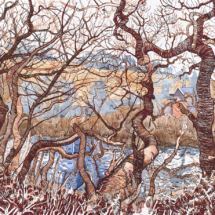 The Forests of Abbey Saint Bathans, ink and watercolour, 99 x 134 cm